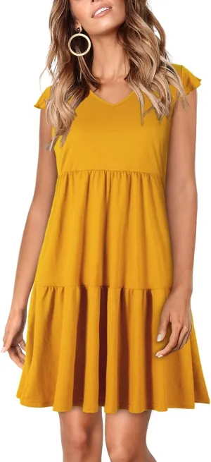 BENANCY Women Casual Swing Short Sleeve Tunic Dresses