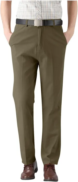 Finelylove Dress Pants for Men Regular Fit Stretch Chino Pants Flat Front Straight Business Work Pants Casual Trousers