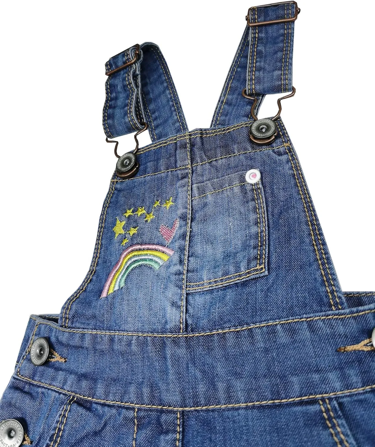 KIDSCOOL SPACE Baby & Little Girls/Boys Summer Shorts,Adjustable Jean Shortall Overalls