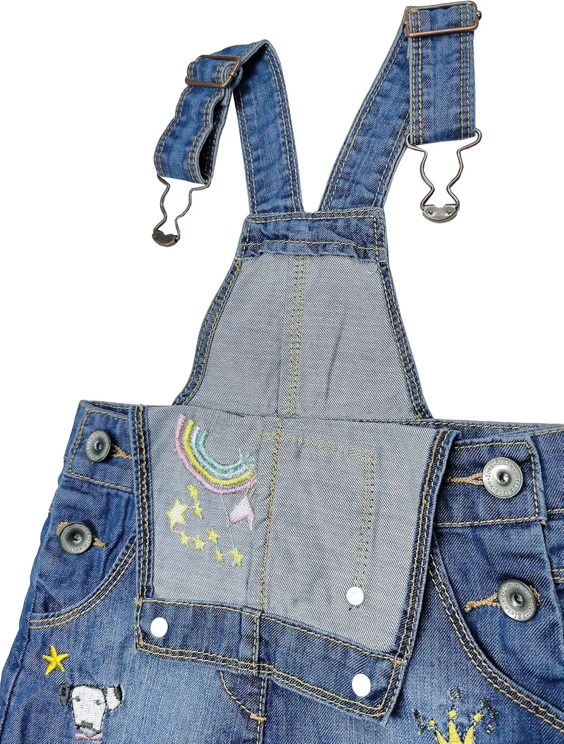 KIDSCOOL SPACE Baby & Little Girls/Boys Summer Shorts,Adjustable Jean Shortall Overalls