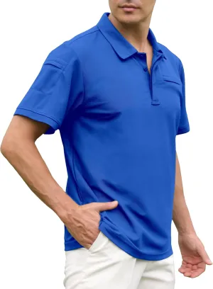 Men's Polo Shirt Short Sleeve Tactical Shirt, Golf Shirts, Absorbent and Quick Drying Polo Sports Neck Shirt Tennis