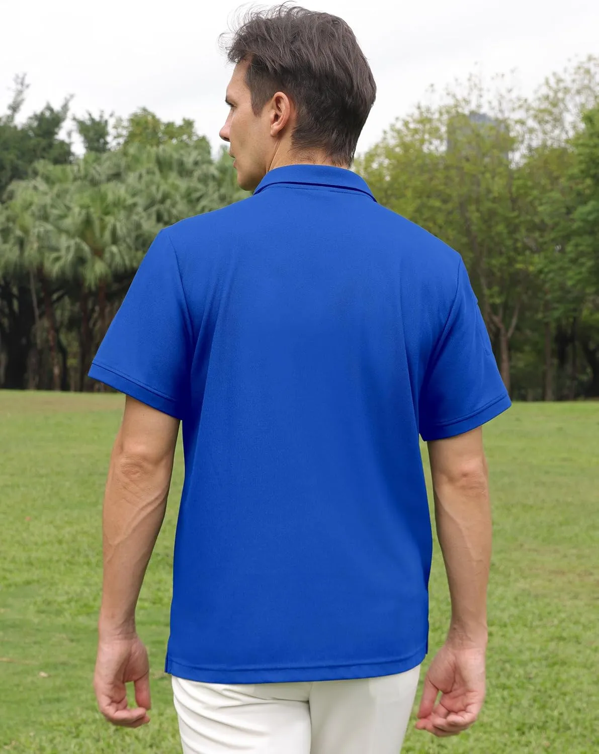 Men's Polo Shirt Short Sleeve Tactical Shirt, Golf Shirts, Absorbent and Quick Drying Polo Sports Neck Shirt Tennis