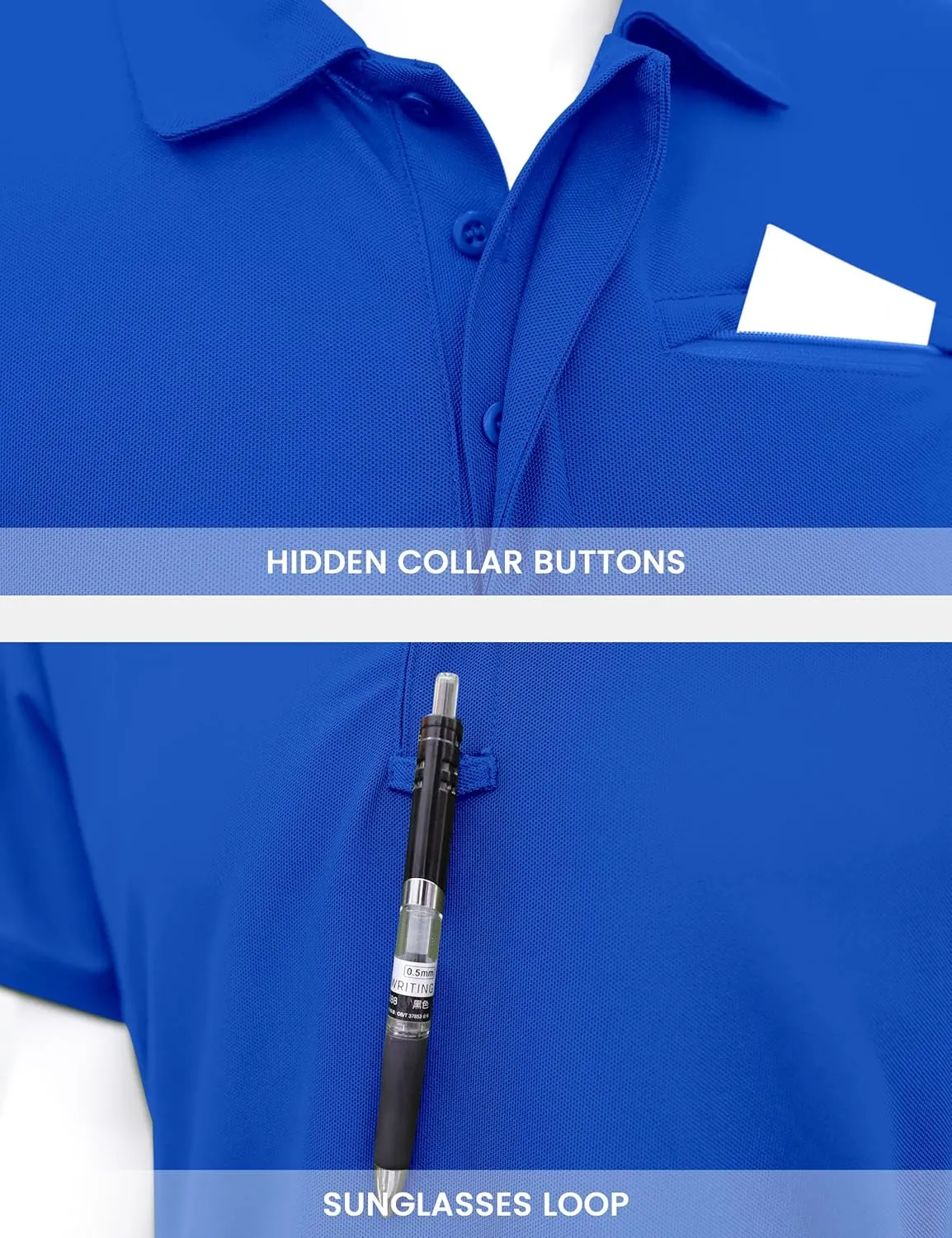 Men's Polo Shirt Short Sleeve Tactical Shirt, Golf Shirts, Absorbent and Quick Drying Polo Sports Neck Shirt Tennis