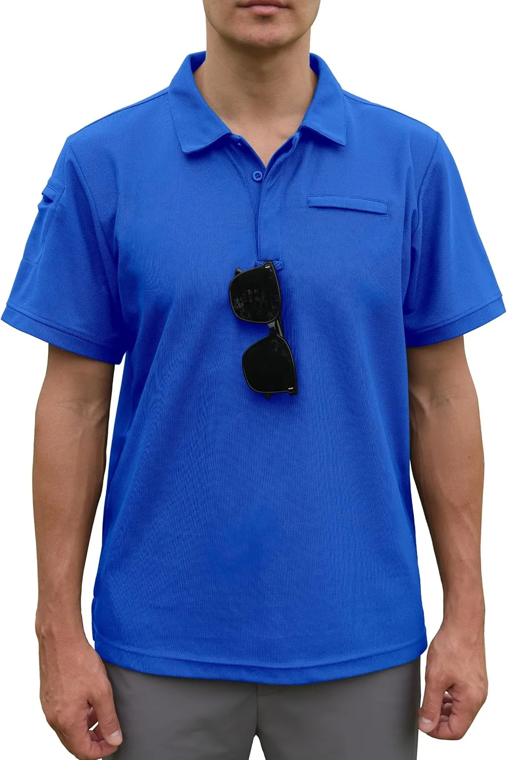 Men's Polo Shirt Short Sleeve Tactical Shirt, Golf Shirts, Absorbent and Quick Drying Polo Sports Neck Shirt Tennis