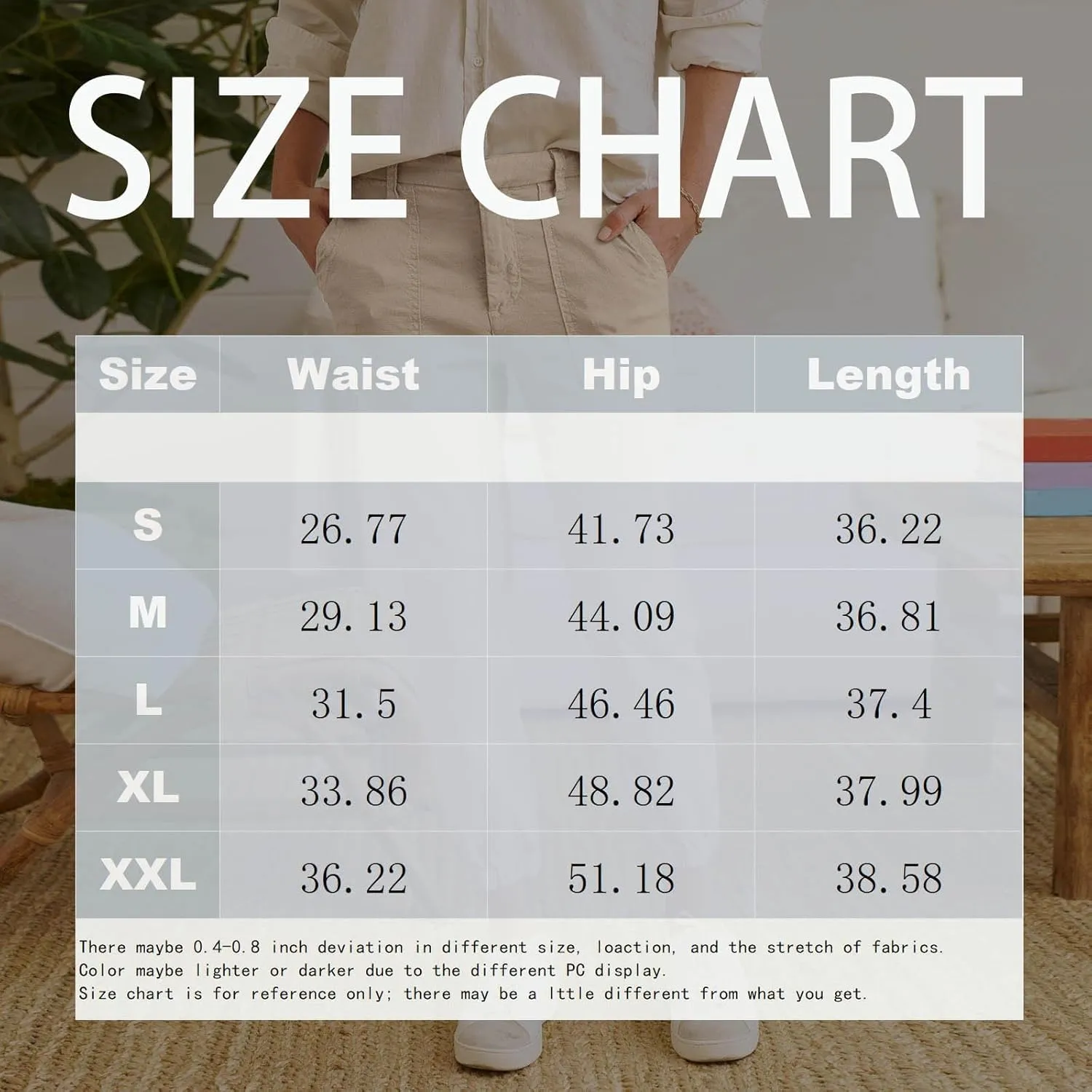 midelxp Linen Joggers for Women Dressy Casual Straight Leg Cropped Pants Lightweight High Waisted Capri Pants with Pockets