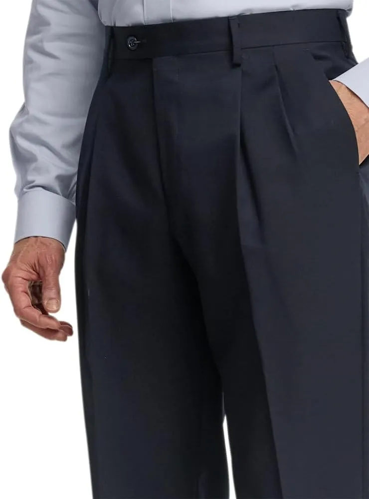 Paul Fredrick Men's Wool Gabardine Pleated Pants