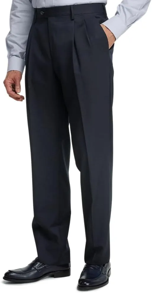 Paul Fredrick Men's Wool Gabardine Pleated Pants