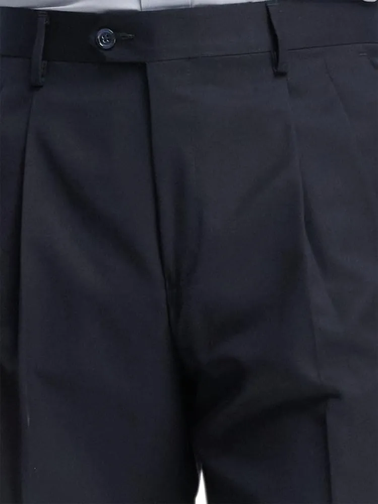 Paul Fredrick Men's Wool Gabardine Pleated Pants