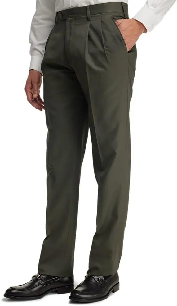 Paul Fredrick Men's Wool Gabardine Pleated Pants