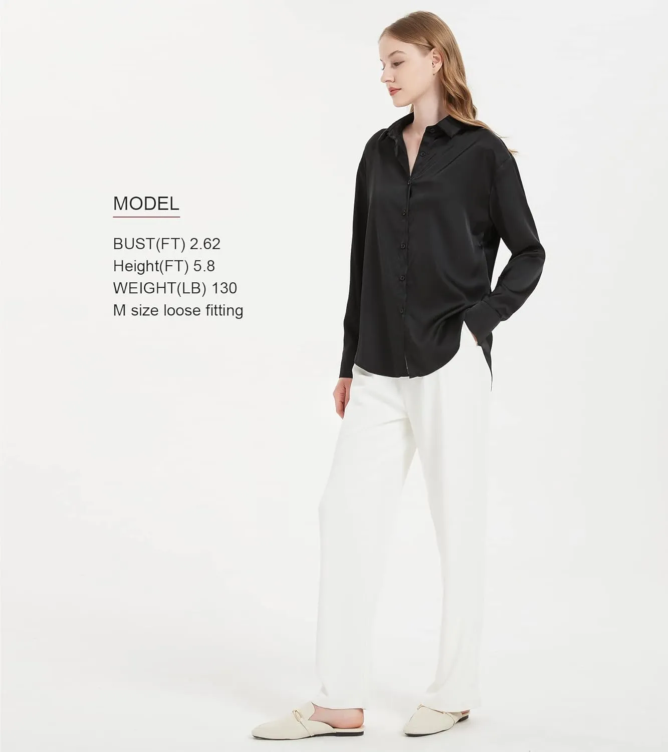 Satin Blouse for Women, Womens Button Down Shirts Long Sleeve Silk Tops Business Casual Outfits Fashion 2023