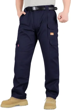 Titicaca Men's FR Cargo Pants Flame Resistant Pants Lightweight 7.5oz 100% Cotton Fire Retardant Elastic Waist Pants