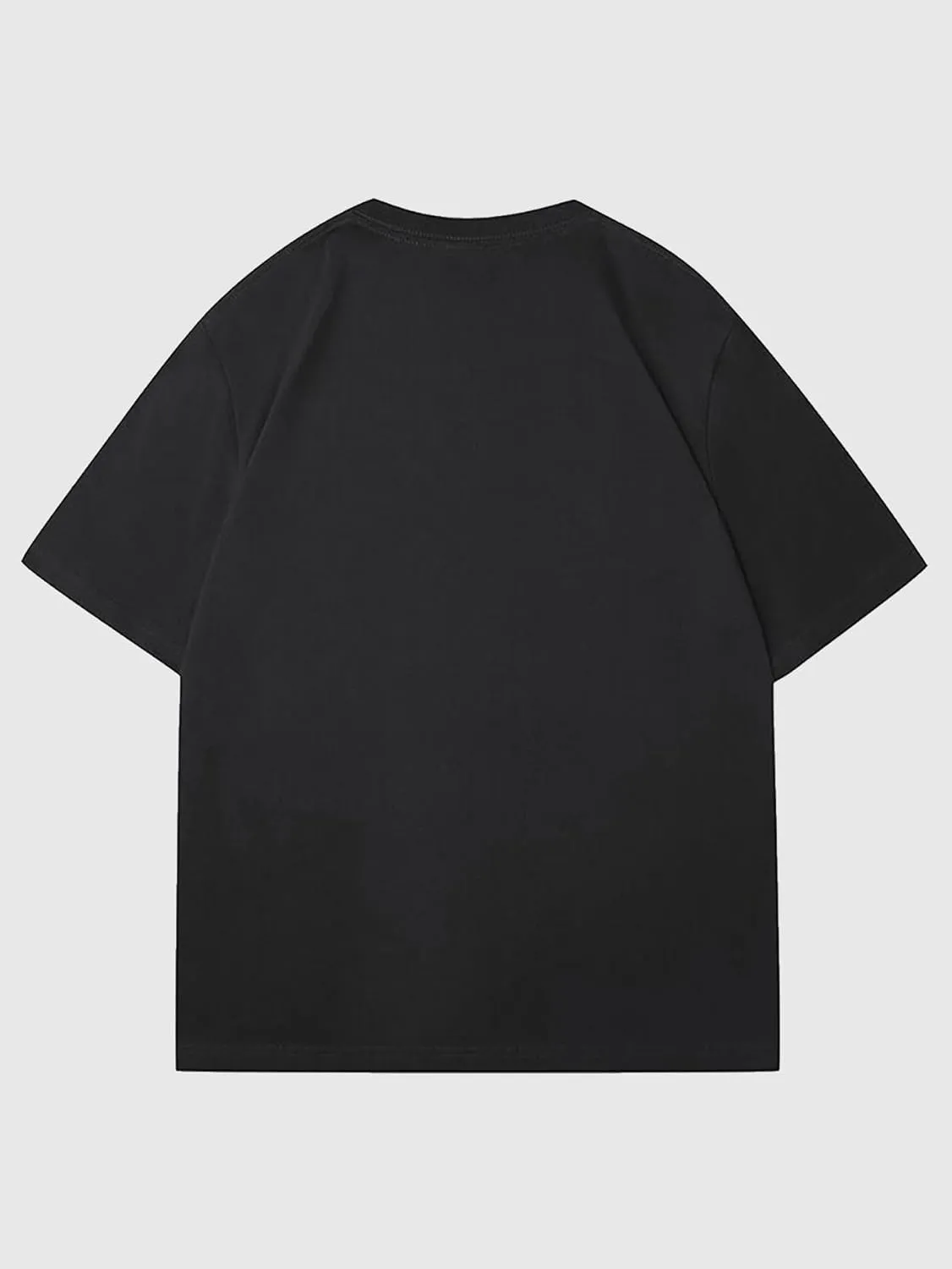 Verdusa Men's Graphic Drop Shoulder Tee Tops Short Sleeve Crew Neck Loose Tee Shirts
