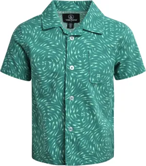 Volcom Boys Button Down Shirt - Casual Woven Cotton Short Sleeve Hawaiian Summer Collared Shirts for Boys (8-16)