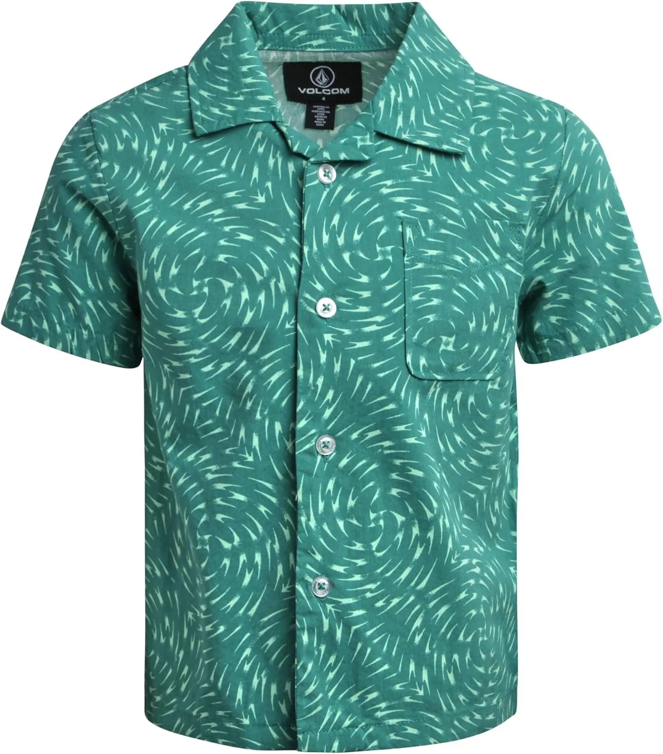 Volcom Boys Button Down Shirt - Casual Woven Cotton Short Sleeve Hawaiian Summer Collared Shirts for Boys (8-16)