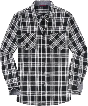 WARHORSEE Flannel Shirt for Men Long Sleeve Regular Fit Button Down Casual Plaid Shirt