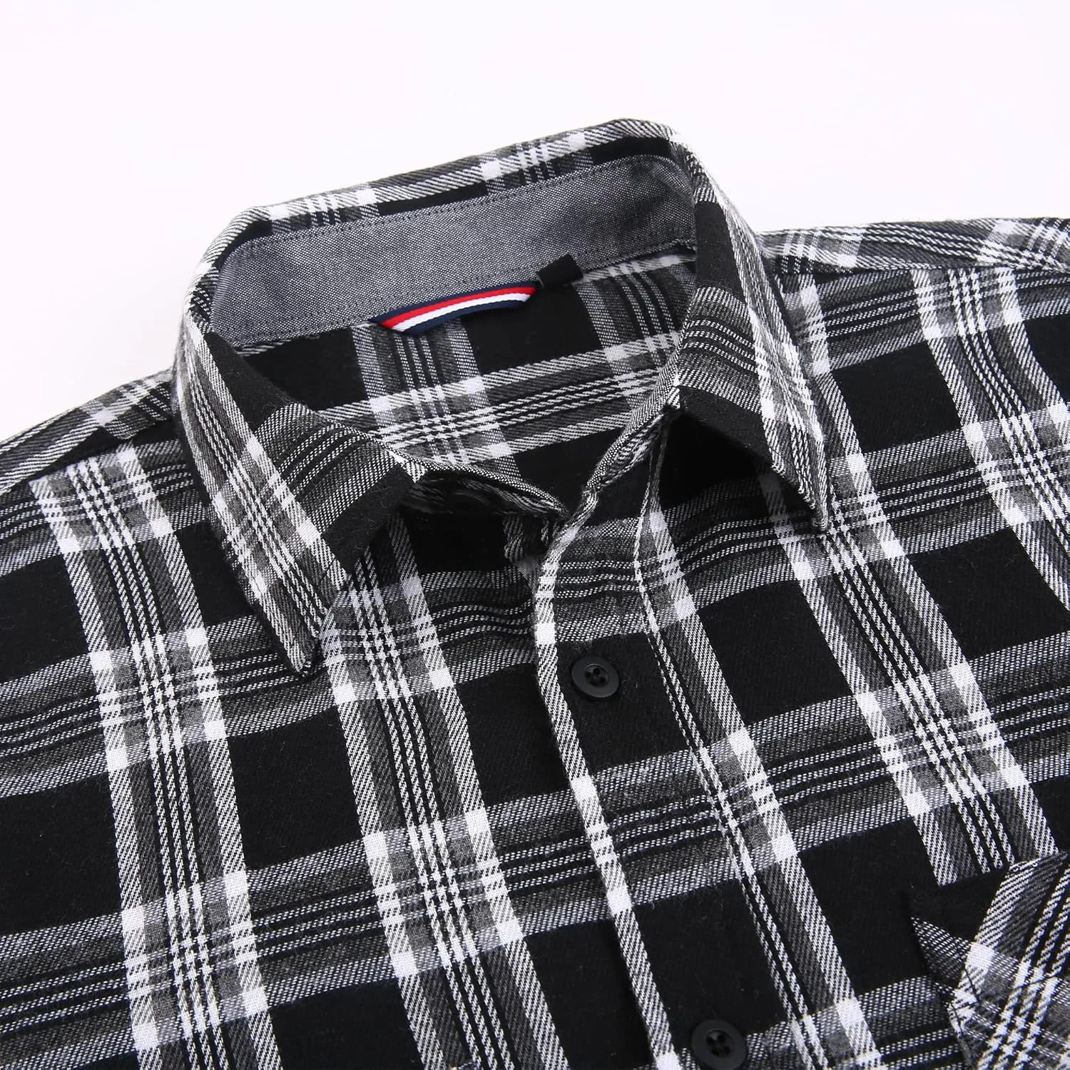 WARHORSEE Flannel Shirt for Men Long Sleeve Regular Fit Button Down Casual Plaid Shirt