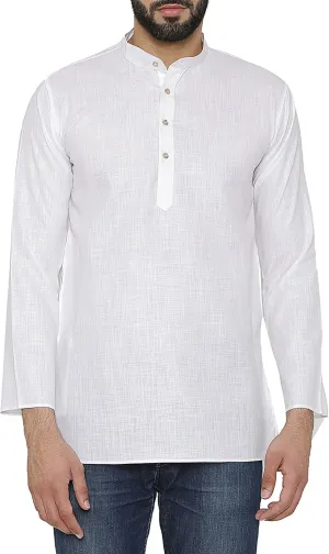 WINTAGE Men's Cotton Silk Blend Tailored Fit Casual/Festive Indian Kurta Dress Shirt : Multiple Color Options