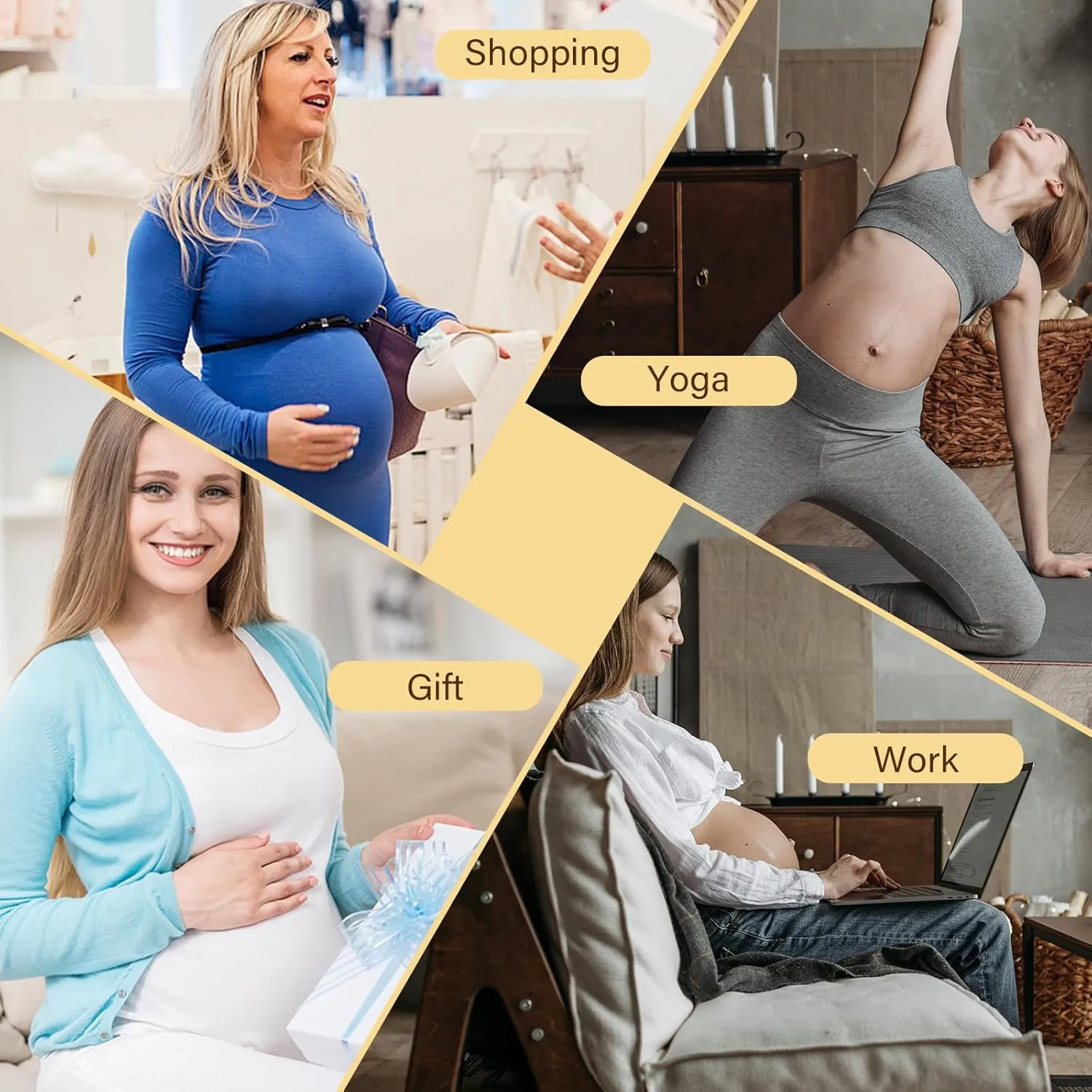Women's Maternity Leggings Over The Belly Pregnancy with Pockets Yoga Pants Active Wear Tights Pants Workout